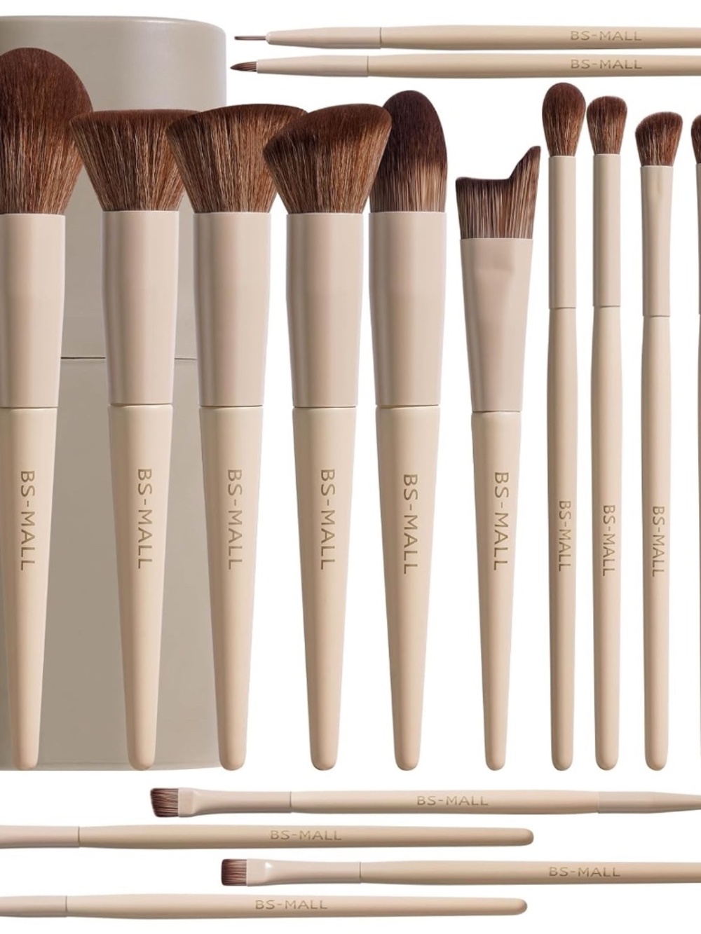 BS-Mall Professional Makeup Brush Set with Travel Case 18 Pcs for Makeup Artists
